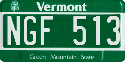 VT license plate NGF513