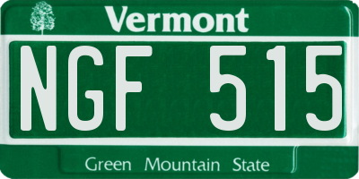 VT license plate NGF515