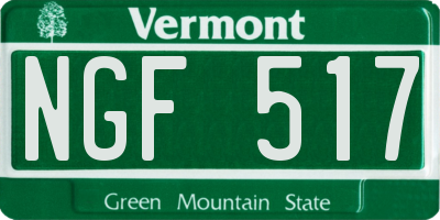 VT license plate NGF517