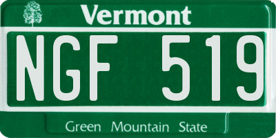 VT license plate NGF519