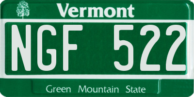 VT license plate NGF522