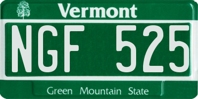 VT license plate NGF525