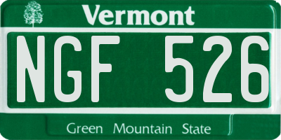 VT license plate NGF526