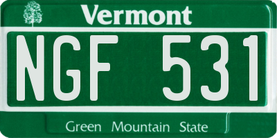 VT license plate NGF531