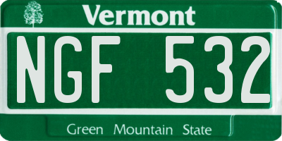 VT license plate NGF532