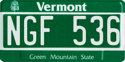 VT license plate NGF536