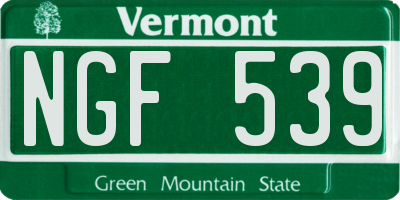 VT license plate NGF539