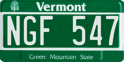 VT license plate NGF547