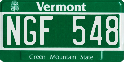 VT license plate NGF548