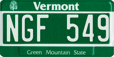 VT license plate NGF549