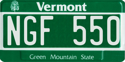 VT license plate NGF550