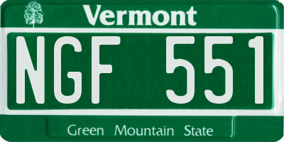 VT license plate NGF551