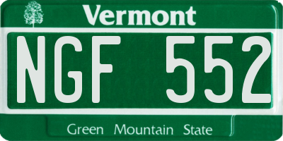 VT license plate NGF552