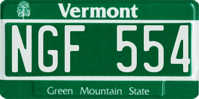 VT license plate NGF554
