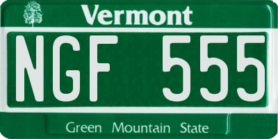VT license plate NGF555