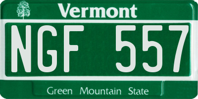 VT license plate NGF557