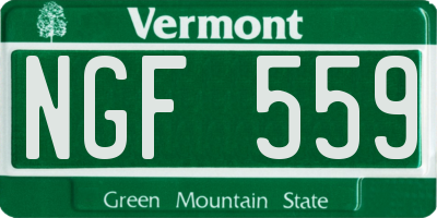 VT license plate NGF559