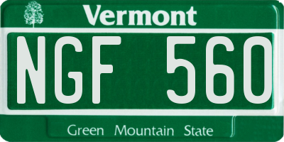 VT license plate NGF560