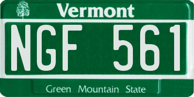 VT license plate NGF561
