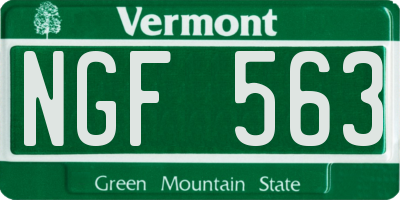VT license plate NGF563