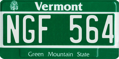 VT license plate NGF564