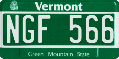 VT license plate NGF566