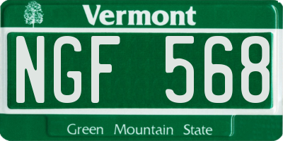 VT license plate NGF568