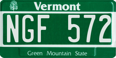 VT license plate NGF572
