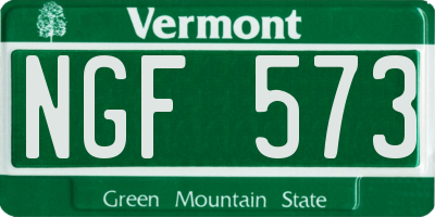 VT license plate NGF573