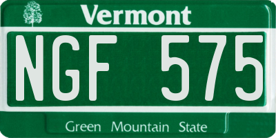 VT license plate NGF575