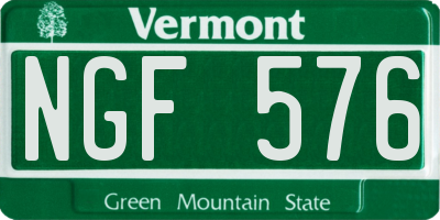 VT license plate NGF576