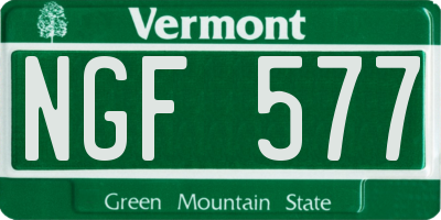 VT license plate NGF577