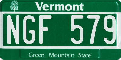VT license plate NGF579