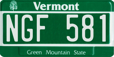 VT license plate NGF581