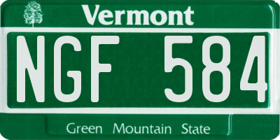 VT license plate NGF584
