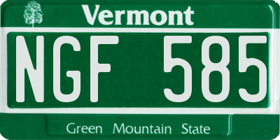 VT license plate NGF585