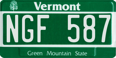 VT license plate NGF587