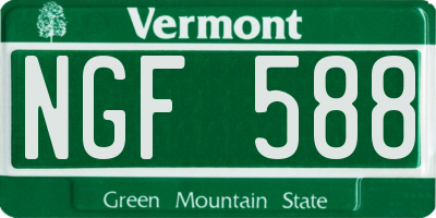 VT license plate NGF588