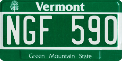 VT license plate NGF590