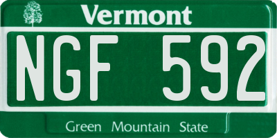 VT license plate NGF592