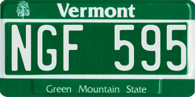 VT license plate NGF595