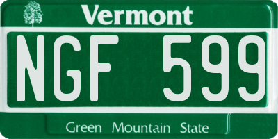 VT license plate NGF599