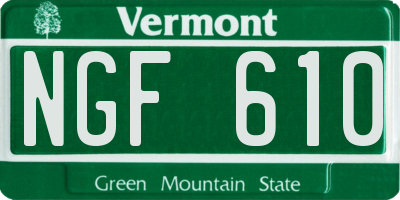 VT license plate NGF610