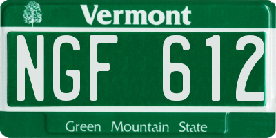 VT license plate NGF612