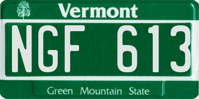 VT license plate NGF613