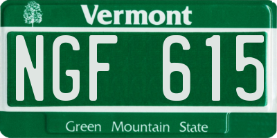 VT license plate NGF615