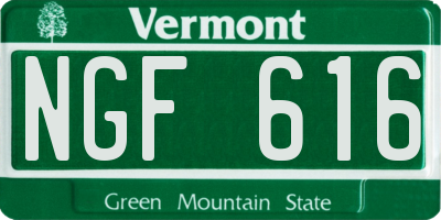VT license plate NGF616
