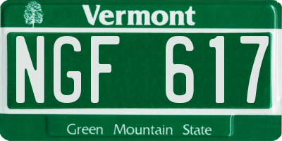 VT license plate NGF617