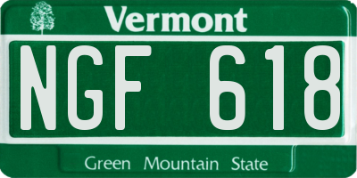 VT license plate NGF618