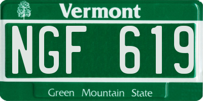 VT license plate NGF619